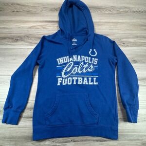 Majestic Indianapolis Colts Football Hoodie Women's Royal Blue V-Neck‎ Pullover